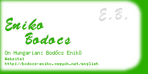 eniko bodocs business card
